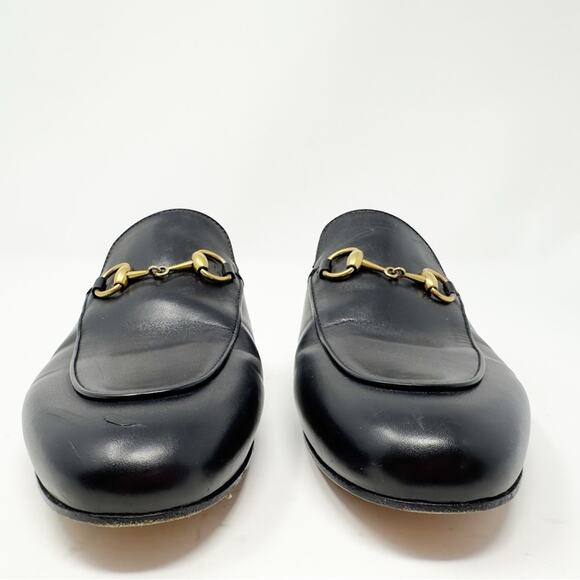 Gucci Princetown Black Leather Horsebit Mules Loafers - Picture 4 of 12